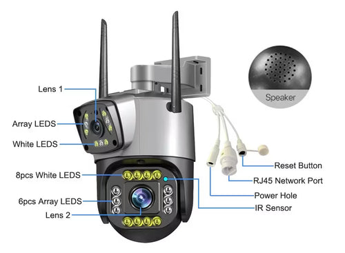 V380 Pro Wireless WiFi and sim CCTV Camera – 4MP HD, Night Vision, 360° PTZ, & Motion Detection Smart Home Security Camera